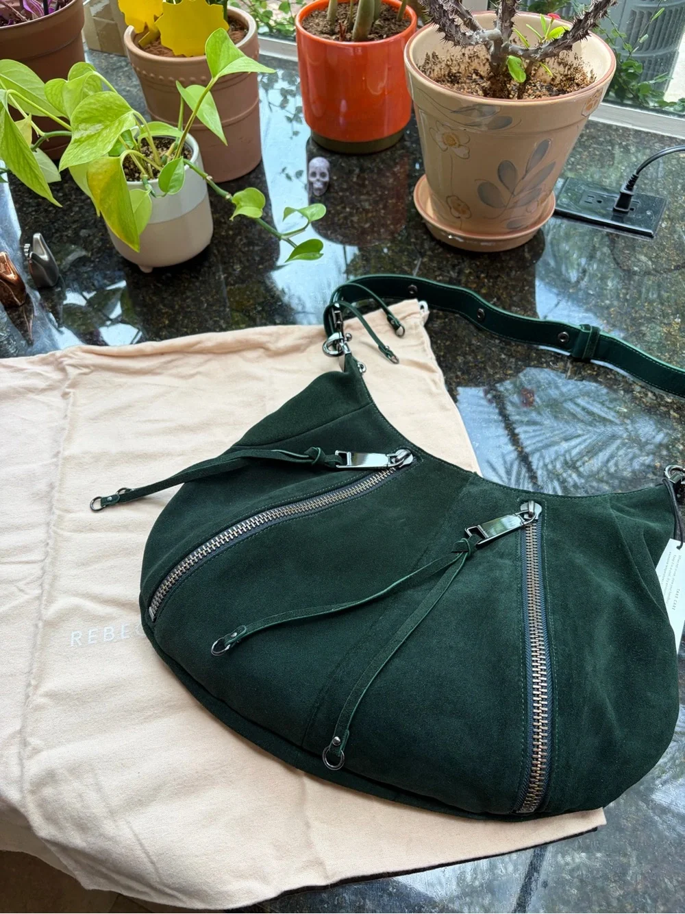 Rebecca Minkoff M.A.B. Croissant Hobo in Bottle Green - Retired